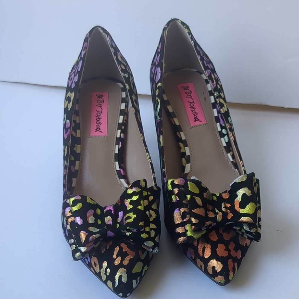 Betsey Johnson Colorful Leopard Print Heels